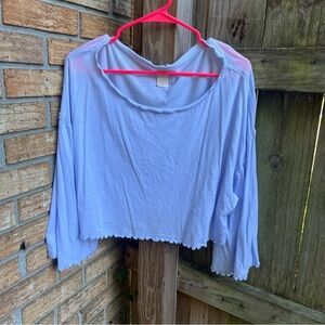 We The Free Lilac Cropped Blouse